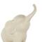 10.5" White Ceramic Elephant Trumpeting Decorative Sculpture with Round Base Set
